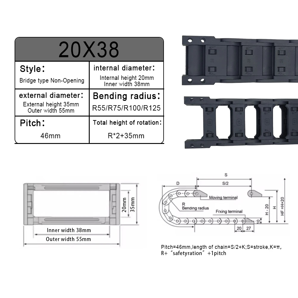 MHCNC R55-R125 Enclosed Cable  - Drag Chain Cnc ulasan dan harga