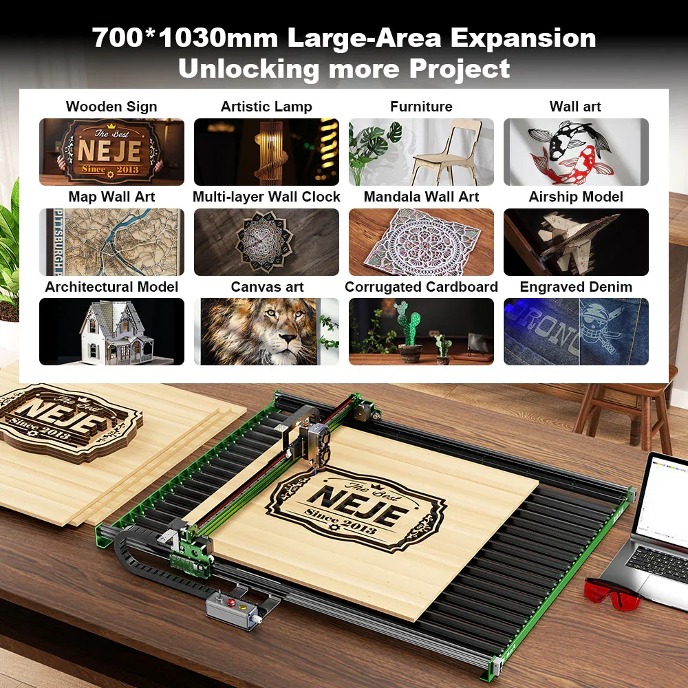NEJE Max 4 V2 E80 24W High-Spe - Industrial Laser Engraver For Wood ulasan dan harga