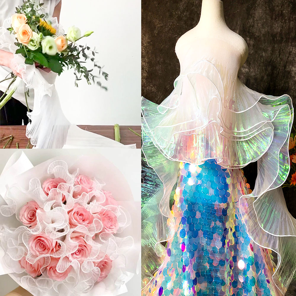 Lace Trim Organza Fabric Merma - Industrial Laser Welding ulasan dan harga